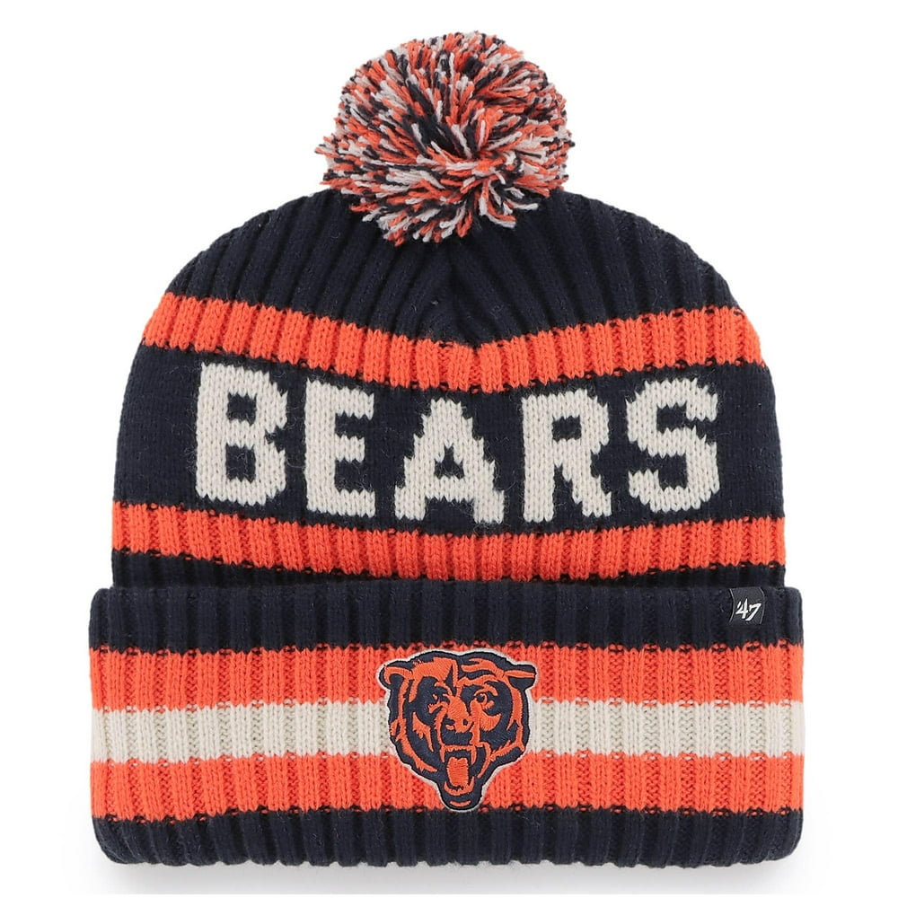 Chicago Bears '47 Bering Cuffed Knit Hat with Pom Navy OSFA