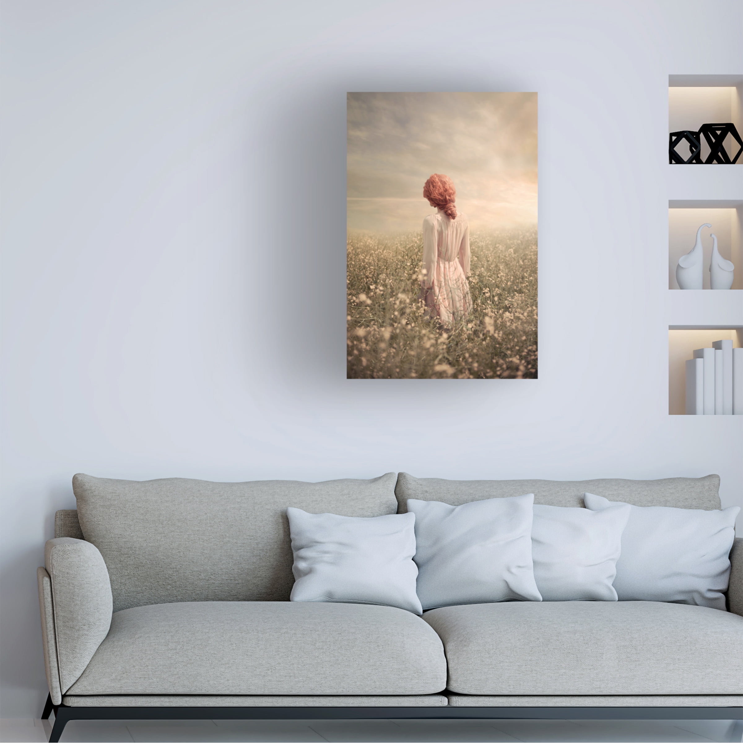 Ildiko Neer 'Field in Pastel' Canvas Art