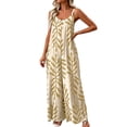 thumbnail image 4 of PBFRDSJ Boho Wide Leg Jumpsuits for Women Sleeveless Spaghetti Strap Loose One Piece Rompers Ruched Flowy Vacation Jumpsuits, 4 of 6