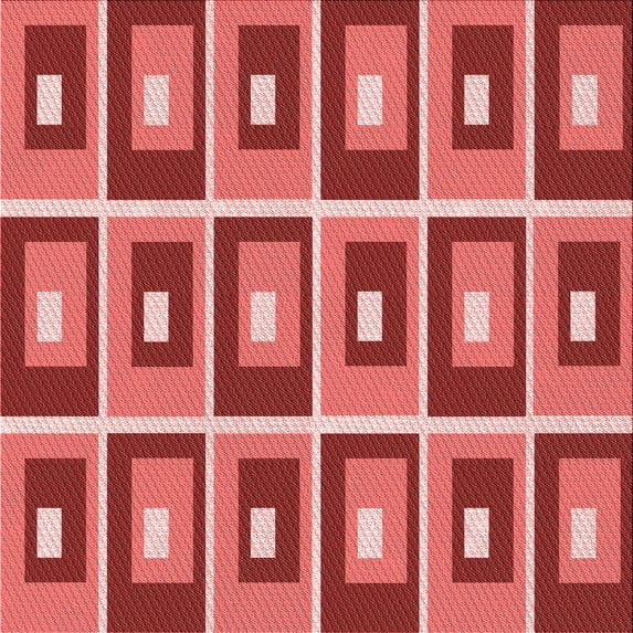 Ahgly Company Machine Washable Indoor Square Transitional Red Area Rugs, 4' Square