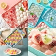 thumbnail image 5 of Ice Cube Tray with Lid & Bin, Ice Ball Maker Mold with Container Circle Ice Cube Tray Making 66pcs 1" Sphere Ice Balls (2 Pink Trays 1 Ice Bucket & Scoop), 5 of 5
