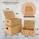 thumbnail image 2 of Cestas de almacenamiento de mimbre con tapa, juego de 3 cestas con tapa, cestas de almacenamiento decorativas rectangulares de mimbre, caja de almacenamiento grande de ratán, cestas para jacintos, 2 of 7
