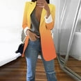 thumbnail image 3 of Chaquetas de traje clásico Cárdigan estampado para mujer, traje Formal, manga larga, , oficina de negocios, chaqueta, abrigo, blusa,blazer moda（Anaranjado， XL), 3 of 5