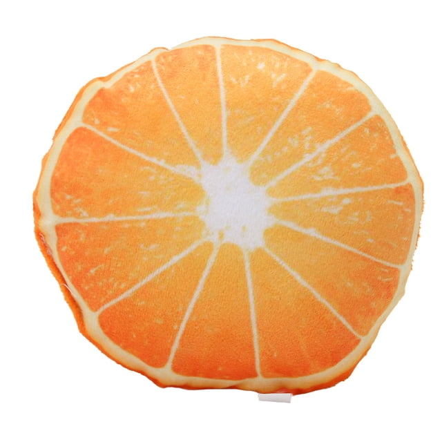 Juguete de peluche de fruta para perro, interactivo, suave, resistente a las mordeduras, con sonido chirriante, para perros pequeños, medianos y grandes, color naranja