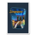 thumbnail image 2 of Singapore, Retro Skyline, Contour, Lantern Press, Premium Playing Cards, 52 Card Deck with Jokers, USA Made, 2 of 5