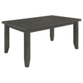 thumbnail image 2 of Dexter Dark Grey Rectangular Dining Table - 66" Wood Plank Top, Seats 6, Modern Farmhouse Style for Dining Room. Rubberwood & Oak Veneer., 2 of 9