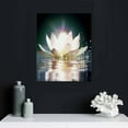 thumbnail image 4 of Nawypu  Zen Canvas Wall Art White Lotus Flower Bloom in Water Picture Prints Wall Decor Framed Grey Painting for Yoga Spa Meditation Spiritual Room Decor, 4 of 4