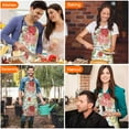 thumbnail image 6 of Women Men Adjustable Bib Apron with Pockets Pioneer Colorful Floral Cooking Kitchen Aprons, 6 of 7