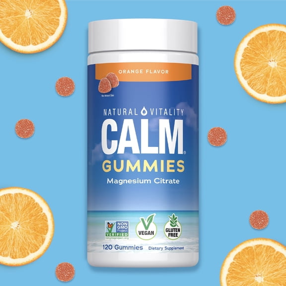CALM Magnesium Supplement | Orange Flavored Gummies | 120 Count | by Natural Vitality