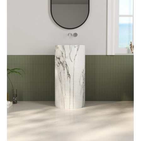 MEDUNJESS 33" Tall Freestanding Bathroom Pedestal Sink Solid Surface Marble Pedestal Sink