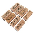 thumbnail image 4 of MasteelfCA 8Pcs Exquisite Wooden Stamper Decorative Patterns Seal Scrapbooking Making Seal, 4 of 7