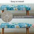 thumbnail image 6 of XYZCANDO Stain Resistant Bench Covers, Plumeria Water Pattern Polyester Spandex Light Dining Bench Covers for Bedroom Living Room, 6 of 9