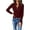 Wine Red, variant on PRETTYGARDEN Fall Quarter Zip Pullover Sweaters for Women Long Sleeve Collared Fitted Ribbed Knit Tops
