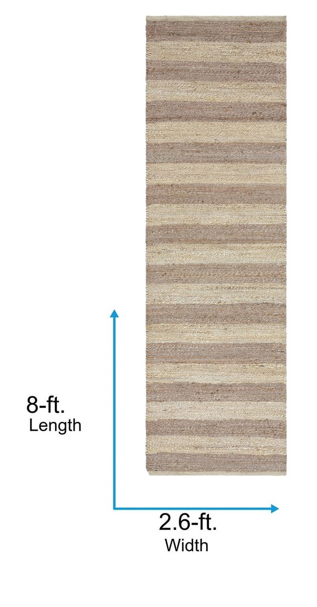 Livabliss Jute Rugs for Living Room, 2x8 Atina Cottage Tan Runner Rug, Bedroom Dining Room Home Decor Stain Resistant Carpet (2'6" x 8' Runner)