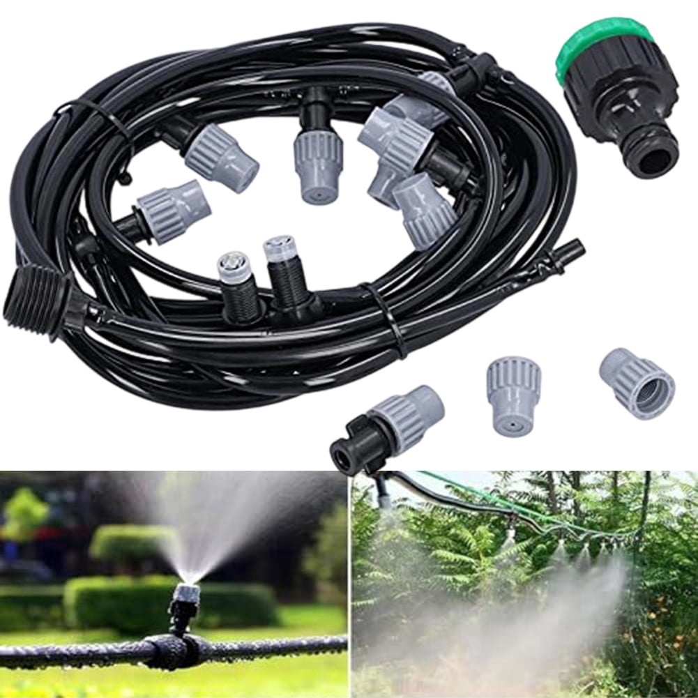 10m Garden Irrigation Hose Kit: Efficient Misting & Drip System for Plants
