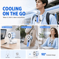 thumbnail image 2 of Portable Handheld Fan, 3000mAh USB Rechargeable Battery, 100 Adjustable Speeds, Up to 19H Cooling, Mini Personal Fan for Travel, Outdoor, Shopping, Makeup, White, 2 of 7