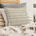 thumbnail image 2 of Ox Bay 20" x 20" Tan/ Grey Stripe Jute Blend Pillow Cover, 2 of 9