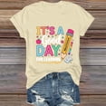 thumbnail image 6 of Women's Graphic Short Sleeve Teacher T-Shirt First Day of School Teacher Shirt Women Teacher Life T-Shirt Back to School Teachers Appreciation Gift Tee Top Beige,L, 6 of 7