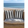 thumbnail image 5 of Outdoor Pillows Waterproof, Black Striped Throw Pillows with Inserts Included, Farmhouse Vertical Stripes Indoor Outdoor Decorative Lumbar Pillow for Bed/Couch/Patio 16"x16", 2Pcs, 5 of 8