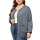 thumbnail image 4 of Suéter cárdigan de punto de cuello redondo con botones de manga larga para mujer de tallas grandes Agnes Orinda 4X gris, 4 of 6