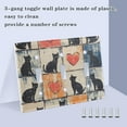thumbnail image 3 of Yayeee Toggle Light Switch Wall Plate 2-Gang 4.56"x4.48" Decorative Outlet Cover, Cats and Hearts, 3 of 7