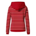 thumbnail image 5 of Womens Hooded Crewneck Sweatshirts, Hoodies for Women Fall Fashion Loose Fit Striped Printed Long Sleeve Pullover with Pockets S-3XL, 5 of 7