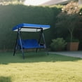 thumbnail image 4 of Swing Canopy Replacement Waterproof UV Resistant Polyester Cover, Outdoor Swing Sun Shade Awning for 2-3 Seater, Patio Backyard Garden Porch Furniture Protector (Blue), 4 of 6
