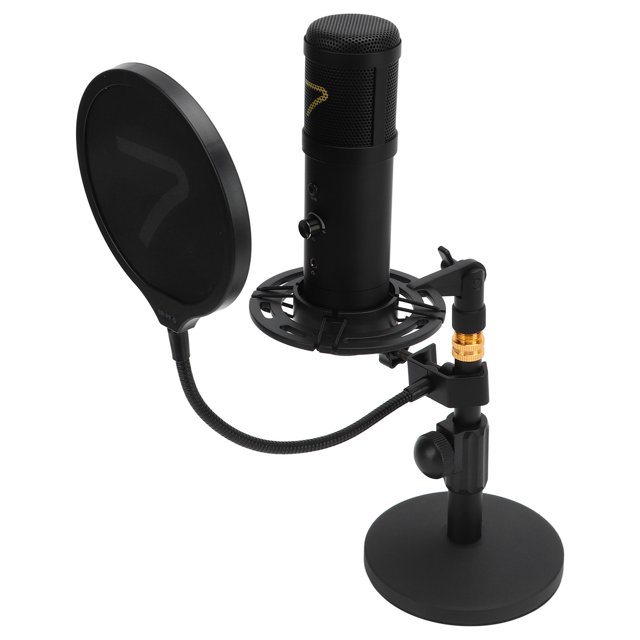 7RYMS SR AU01 K2 Kit de micrófono USB Cubierta de montaje de choque de aleación de aluminio para transmisión en vivo