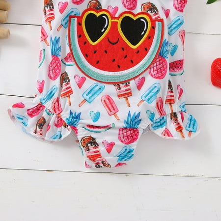 

Gubotare Summer Clothes Swimsuit Print Swimwear Kids Ruched Baby Fashion Toddler Girls Girls Swimwear Set 10 White 6-12Months