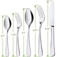 thumbnail image 2 of Silverware Set, 5 Pieces Stainless Steel Flatware Cutlery Set, Include Knife Fork Spoon, Mirror Polished, Dishwasher Safe Silver, 2 of 6