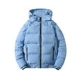 thumbnail image 4 of Mrmaere Men's Hooded Puffer Jacket Zip-Front Warm Casual Outerwear for Winter Daily & Outdoor Wear Sky Blue XXXL, 4 of 5