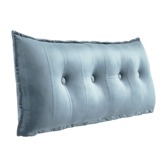 WOWMAX Rectangular Headboard Body Reading Pillow Bedside Oversized Throw Cushion Extra Large Backrest Lumbar Pillows Positioning Back Support Bolster for Bed Sofa Couch Velvet Grey California King