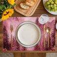 thumbnail image 4 of Pink Mountain Placemats Set of 6, Misty Forest Nature Woodland Pine Tree Landscape Placemats for Dining Table, Place Mats for Kitchen Tabletop, Waterproof Wipeable Dining Table Mats Set, 4 of 9