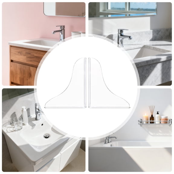 Silicone Shower Guard Water Barrier for Bathtub and Shower Enclosure Clear Transparent Flexible Protector 2PCS