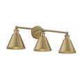 thumbnail image 4 of Trade Winds Marco 3-Light Bathroom Vanity Light in Natural Brass, 4 of 6