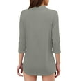 thumbnail image 4 of Cqxid Womens Dress Shirts Long Sleeve Women's Fashion Shirt Collared 3/4 Length Sleeve Solid Color Blouse Summer 2025 V Neck Business Work Tops Summer Casual Tee Tops Casual Tops, 4 of 5