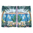thumbnail image 7 of Yayeee Kitchen Curtains Tier Pair Light Filtering 27"x36" Rod Pocket Short Cafe Window Panel, Purple Seaside, 7 of 7