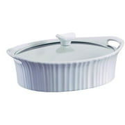 CorningWare French White 2.5qt Oval Casserole Dish with Glass Lid