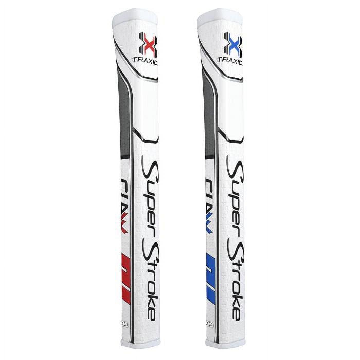 SuperStroke Traxion Claw® Golf Putter Grip, White/Red (Claw® 1.0) | Advanced Surface Texture that Improves Feedback and Tack | Minimize Grip Pressure with a Unique Parallel Design | Tech-Port