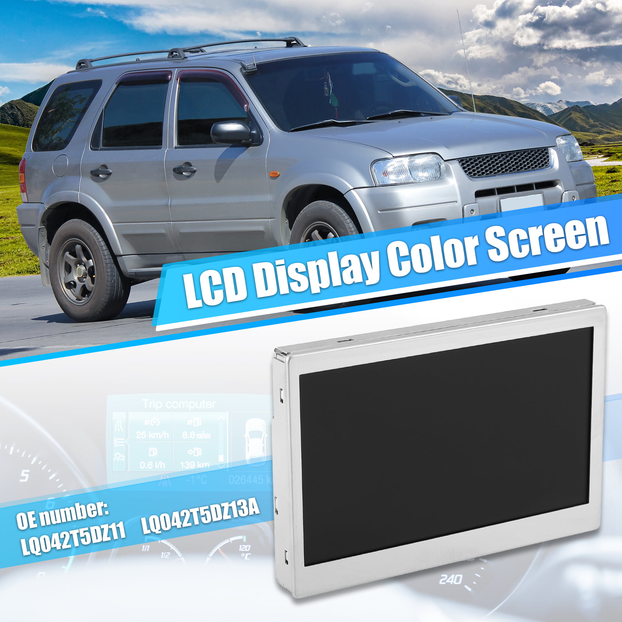 Rlfearl LCD Display Color Screen Compatible with Ford Escape Focus 150MPH Speedometer Instrument LQ042T5DZ11 LQ042T5DZ13A 