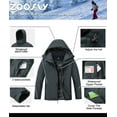 thumbnail image 5 of Lavenicole Men's Waterproof Ski Jacket Warm Winter Snow Coat Mountain Windbreaker Hooded Raincoat Darkgray M, 5 of 7