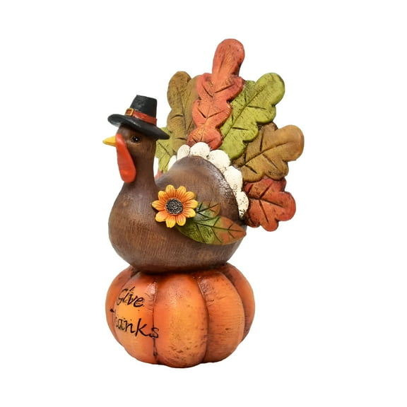 LAMIRO Thanksgiving Table Decor Fall Figurine Tabletop Resin Pumpkin Decorations Party Autumn Centerpiece For Home Kitchen Office Day Decoration