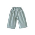 thumbnail image 3 of Ticikt Kids Corduroy Pants, Elastic Waist Solid Color Loose Wide‑Leg Trousers, Casual Straight Bottoms for Boys Girls,Mint Green, 3 of 7