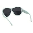 thumbnail image 4 of Womens Large Shield Round Elegant Designer Diva Sporty Plastic Sunglasses Grey - Black, 4 of 4