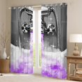 thumbnail image 2 of Erosebridal Glitter Showerhead Curtains for Living Room,Dreamy Princess 30%-50% Blackout Curtains Set of 2 (38x45),Purple Grey Curtains and Drapes (38x45),Bling Bedroom Decoration, 2 of 6
