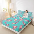 thumbnail image 4 of Homewish Cute Cartoon Axolotl Bed Sheets,Underwater Animal King Sheets,Pink Blue Sheet Set For Girls,Ultra Soft Home Decor,4pcs, 4 of 7