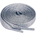 thumbnail image 1 of ZHAOCHENG 2 pares de cordones con purpurina, cordones planos color plata, 1 of 5
