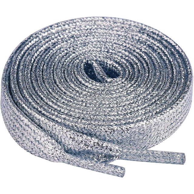 ZHAOCHENG 2 pares de cordones con purpurina, cordones planos color plata