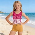 thumbnail image 2 of oqasdz Girls One Piece Swimsuits U Neck Sleeveless Rash Guard Stylish Print Bathing Suit for Kids Youth Swimming Casual Vacation, 2 of 5