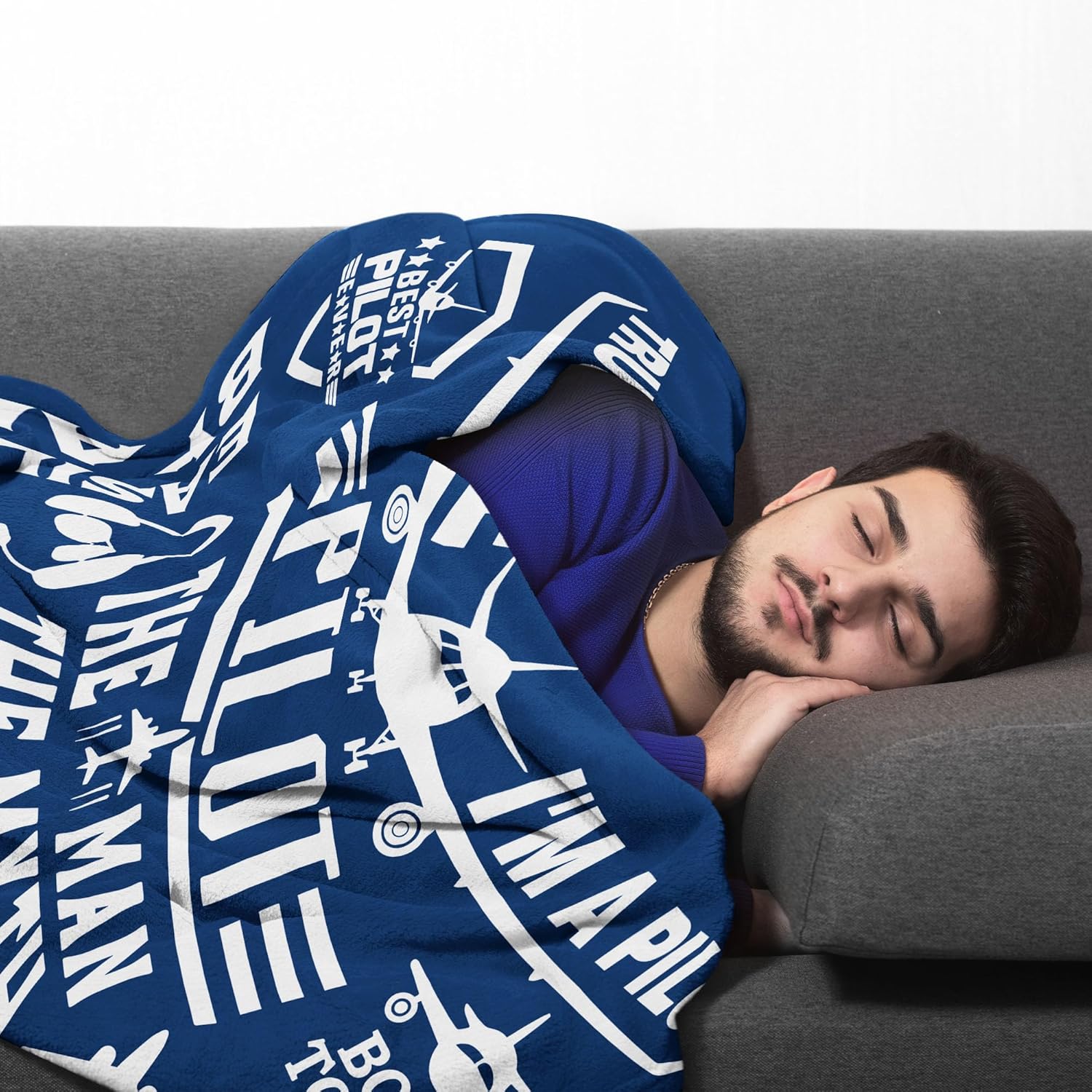 Pilot Gifts for Men Blanket 60" x 50" - Christmas Aviation/Airplane/Aviator Gift for Pilots Men